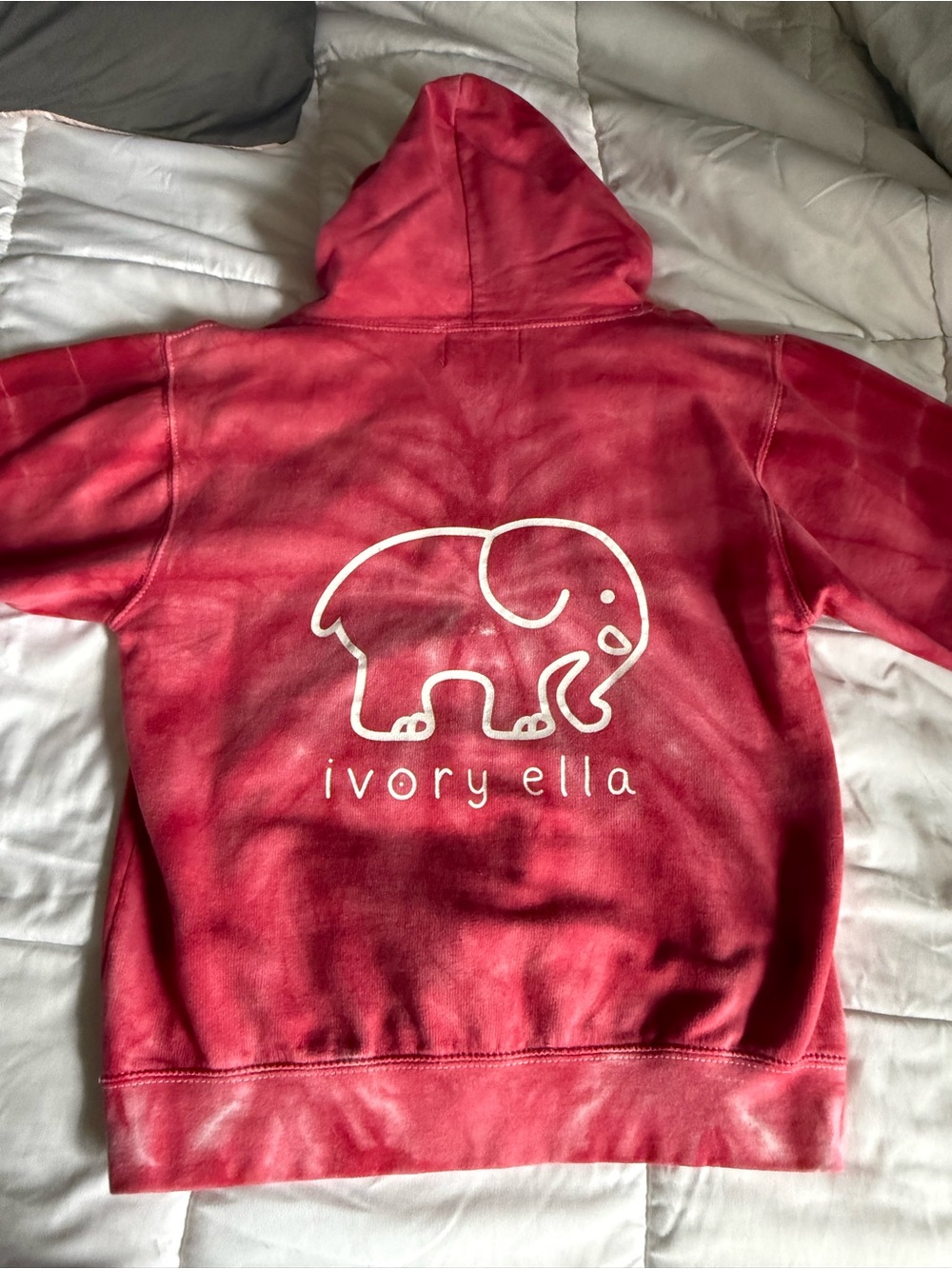 ivory ella Red & White Tie-Dye Kids Hoodie